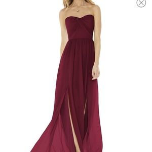 Social Bridesmaids Strapless Georgette Gown